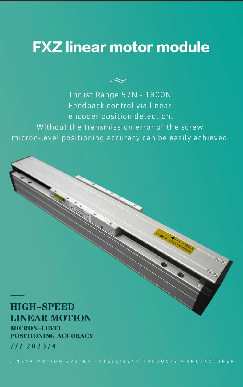 Ironless 3 Phase Direct Drive Rail Guide Linear Module Magnetic U Channel Motor Gantry System